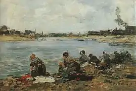 Eugène Boudin, Laveuses au bord de la Touques (1884), Baden, Museum Langmatt.