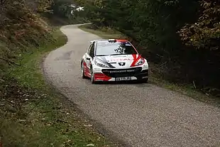 Lors du Critérium des Cévennes 2010 (Championnat de France des rallyes).