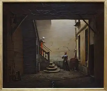 Vue intérieure d'une cour parisienne (1819), musée des beaux-arts de Besançon.