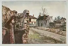 Bouillancy-le-haut, très endommagé par l'artillerie allemande.