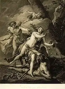 Daphné et Apollon, d'après Louis-Michel van Loo.