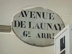 Ancien panneau « Avenue de Launay »