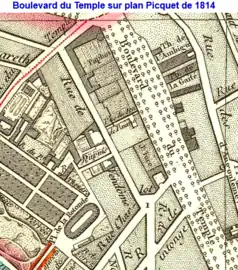 Boulevard du Temple sur plan Piquet de 1814