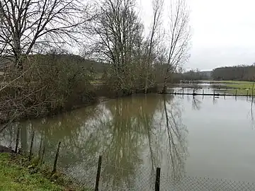 Crue du Boulou au niveau de la route départementale 939, à Saint-Crépin-de-Richemont.