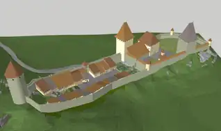 Modélisation 3D de l'ensemble bourg-château sur le site bossonnens.org