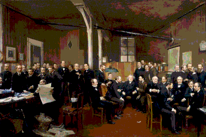 La Salle de rédaction du Journal des Débats en 1889 (1889), Paris, musée d'Orsay.