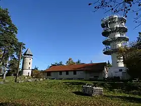 Vue du sommet du mont Boussuivre avec la tour Matagrin.