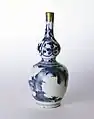 Bouteille en forme de calebasse (hisago-gata-tokkuri), porcelaine, glaçure et décor peint, 1650.