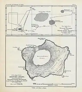 Carte de l'Île Bouvet de 1898, avec Thompson I..