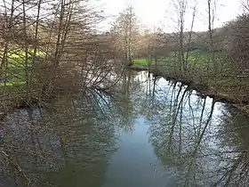 La rivière Bouzanne en direction de Tendu en 2014.