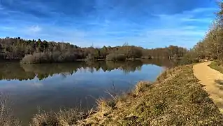 L'étang de Breuillez et son sentier.