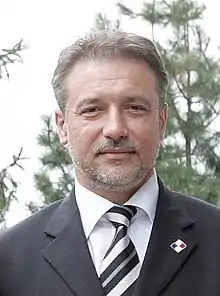 Branko Crvenkovski, Président de la République de 2004 à 2009 et président du parti de 1991 à 2004 et 2009 à 2013.