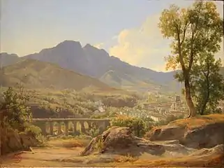 Jacques Raymond BrascassatPaysage, Villa Casa à Naples