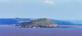 Vue de Brean Down depuis Steep Holm.