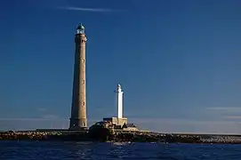 Le phare de l'Île Vierge dans le Finistère, le plus haut phare d'Europe et le plus haut phare du monde en pierre de taille.