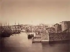 Gustave Le Gray (1820-1884).  Vue du port de Brest.