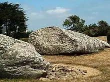 longues et grosses pierres grises couchées