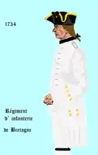 régiment de Bretagne de 1734 à 1740
