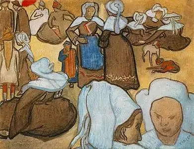 Vincent van Gogh, Le Pardon. Les Bretonnes dans la prairie (1888), d'après Émile Bernard, Galerie d'art moderne de Milan.