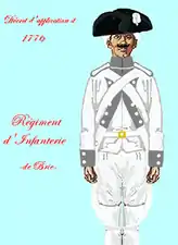 Uniforme du régiment de Brie de 1776 à 1779