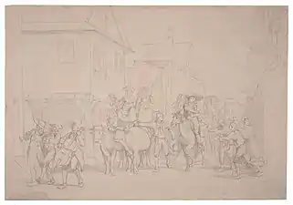 Étude pour le tableau Noce en Alsace (vers 1874), cabinet des estampes et des dessins de Strasbourg.