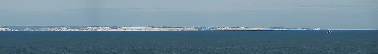 Vue des falaises de Douvres depuis la France