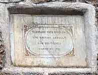 Plaque commémorative du siège de Bangalore.