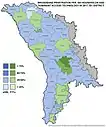 Pénétration du haut débit pour 100 ménages et technologie d'accès dominante, par district.