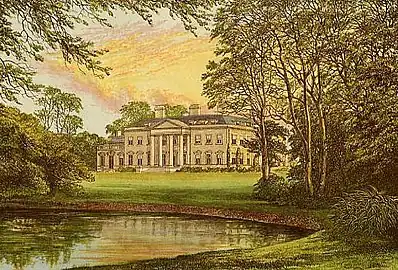 Broadlands, manoir du Hampshire remodelé par Capability Brown en 1767 (gravure de 1880)