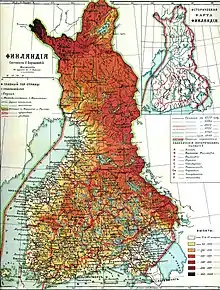 carte du grand-duché de Finlande