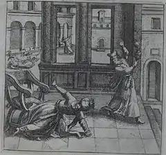 Mahomet ayant une crise d'épilepsie, par Broer Jansz (Amsterdam, 1640)