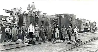 Train blindé capturé en 1919.