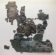Bronze repoussé assyrien à scènes multiples, VIIIe.Remploi grecMusée Arch., Olympie.