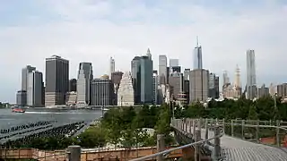 Vue sur Manhattan depuis Brooklyn Bridge Park