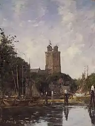 Dordrecht, la Grote Kerk depuis le canal, 1871New York, Brooklyn Museum.