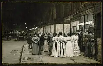 Saturday Night in August - Eighth Avenue, vers 1900, Brooklyn Museum