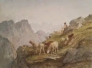 Troupeau de moutons dans les montagnes (vers 1870), New York, Brooklyn Museum.