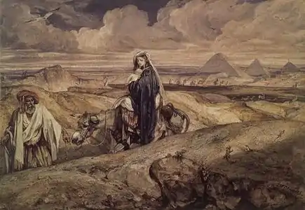 Fuite en Égypte, 1850-1860Alexandre-Gabriel Decamps, aquarelleParis, musée d'Orsay