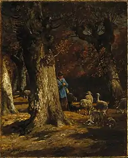 La Vieille Forêt de Charles-Émile Jacque (entre 1860 et 1870) montrant de vieux « têtards ».