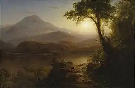 Frederic Edwin Church (étatsunien) Tropical Scenery (1873, Brooklyn Museum).