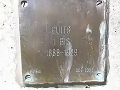 Puits no 1 bis, 1888 - 1929.