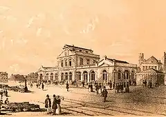 gravure, image de la gare d'Auguste Payen