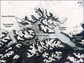 Vue satellite du glacier