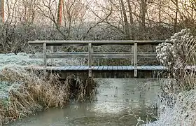 Un pont d'une piste cyclable dans le Langweerderwielen. Décembre 2016.