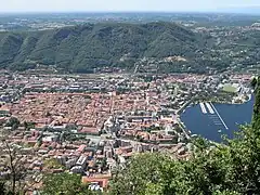 Vue de Côme depuis Brunate.