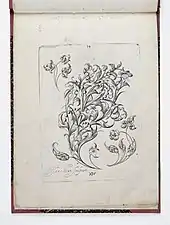 Isaac Brunn, d'après Peter Symony, Tabula Gemmifera, eau-forte, édité à Strasbourg 1621.