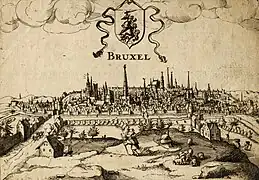 Gravure représentant Bruxelles (vers 1610).