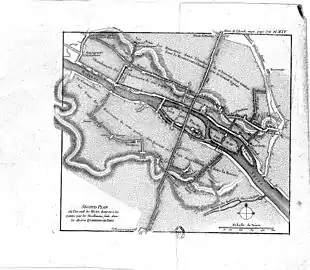 Second plan : où l'on voit les rues dont on a les pentes par les nivellemens faits dans les divers quartiers de la ville (1742).