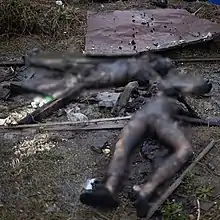 Civils de Boutcha massacrés et brûlés par des soldats russes.