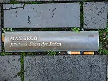 Mémorial pour les livres de Max Brod brûlés le 10 mai 1933 à Bonn.